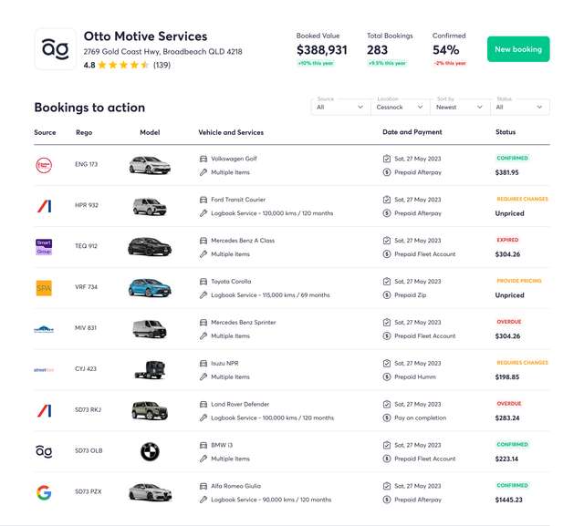 AutoGuru Fleet Portal Screenshot